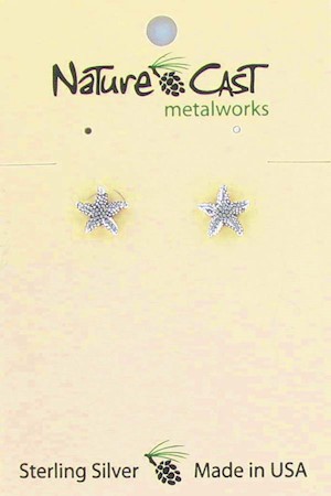 Earring post sterling silver starfish LARGE