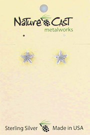 Earring post sterling silver starfish THUMBNAIL
