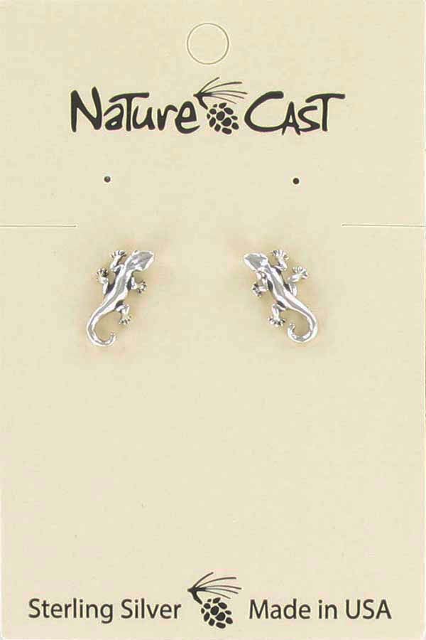 Earring post sterling silver gecko THUMBNAIL