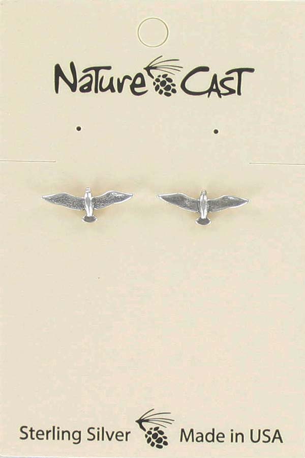 Earring post sterling silver seagull THUMBNAIL