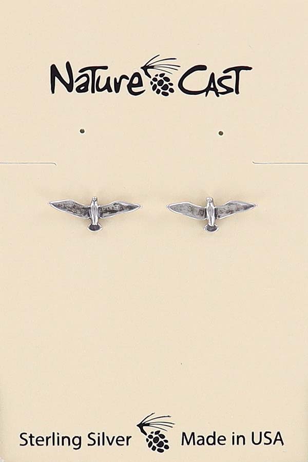 13249 Earring post sterling silver seagull LARGE