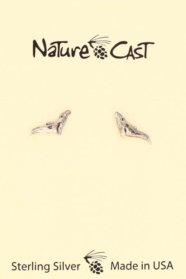 13250 Earring post sterling silver humpback whale THUMBNAIL