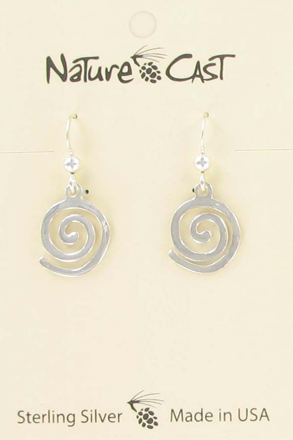 16264 Earring dangle flat spiral sterling silver THUMBNAIL