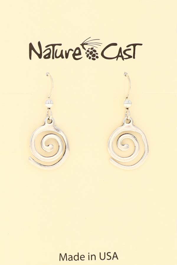 16264 Earring dangle flat spiral sterling silver THUMBNAIL