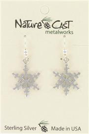 Earring dangle sterling silver snowflake THUMBNAIL