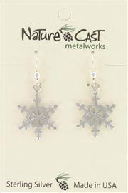 16421 Earring dangle sterling silver snowflake THUMBNAIL