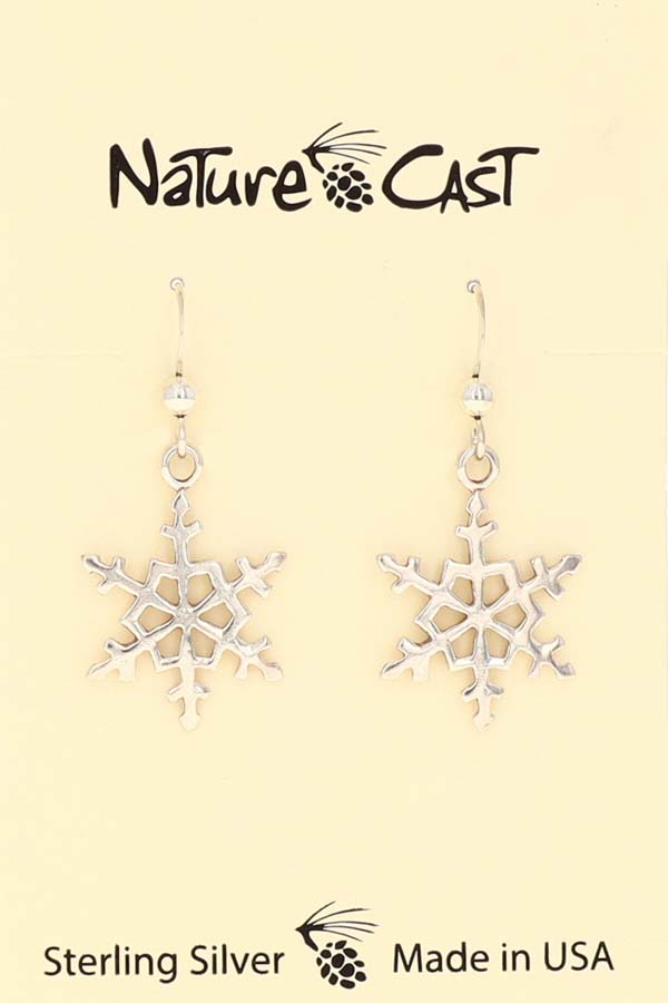 16421 Earring dangle sterling silver snowflake THUMBNAIL
