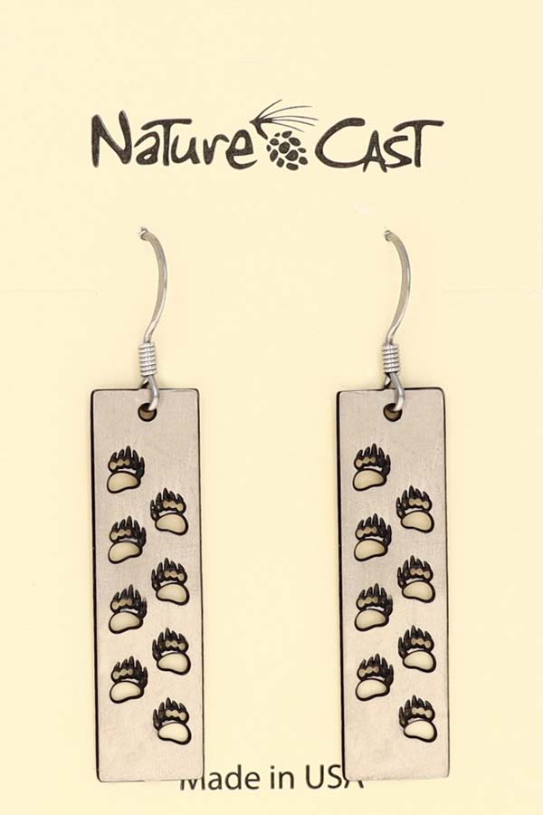21002 Earring dangle cutout bear tracks disc MAIN