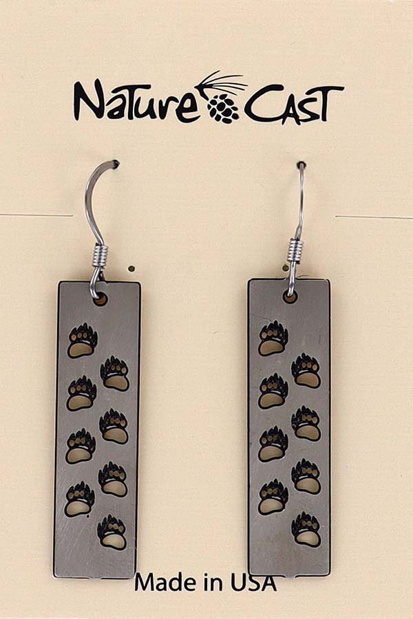 21002 Earring dangle cutout bear tracks disc THUMBNAIL