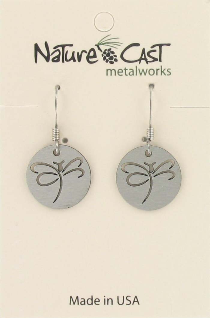 Earring dangle cutout dragonfly disc MAIN