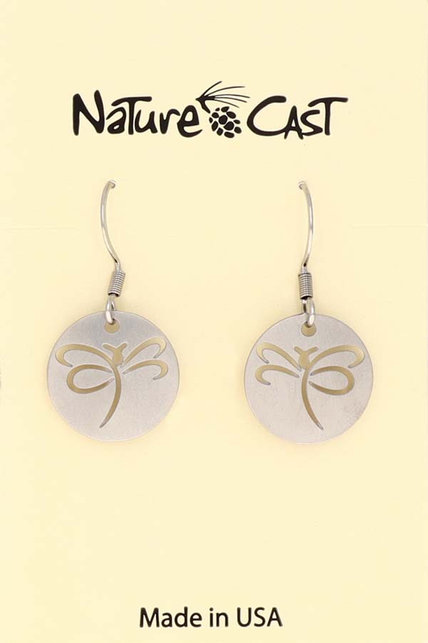 21004 Earring dangle cutout dragonfly disc THUMBNAIL