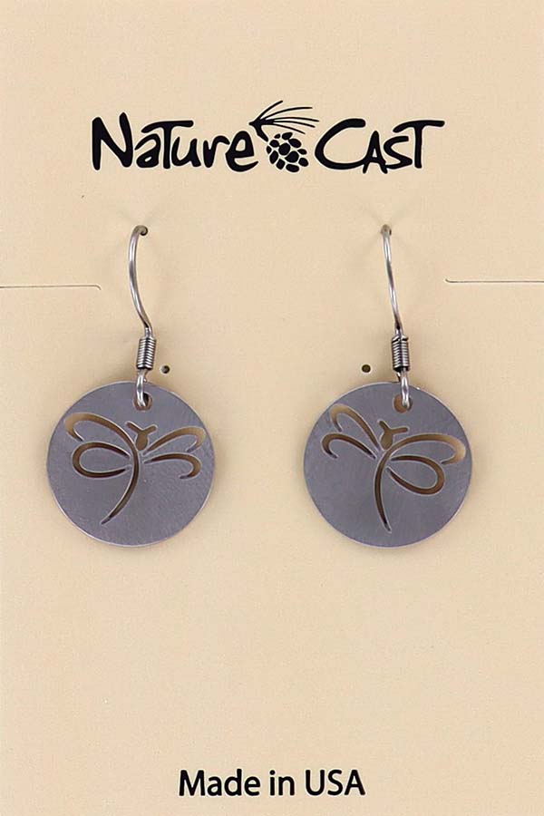21004 Earring dangle cutout dragonfly disc LARGE
