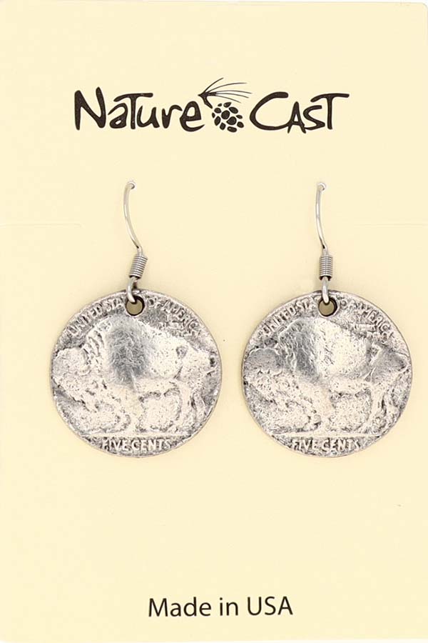 21015 Earring dangle buffalo coin THUMBNAIL