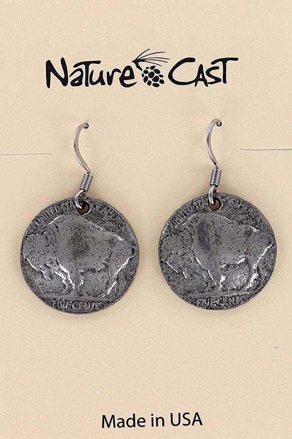 21015 Earring dangle buffalo coin MAIN