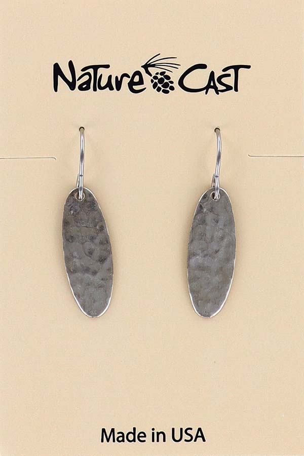 21020 Earring dangle hammered oval THUMBNAIL