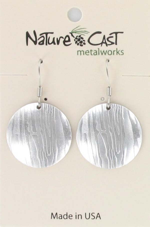 Earring dangle wood grain disc THUMBNAIL