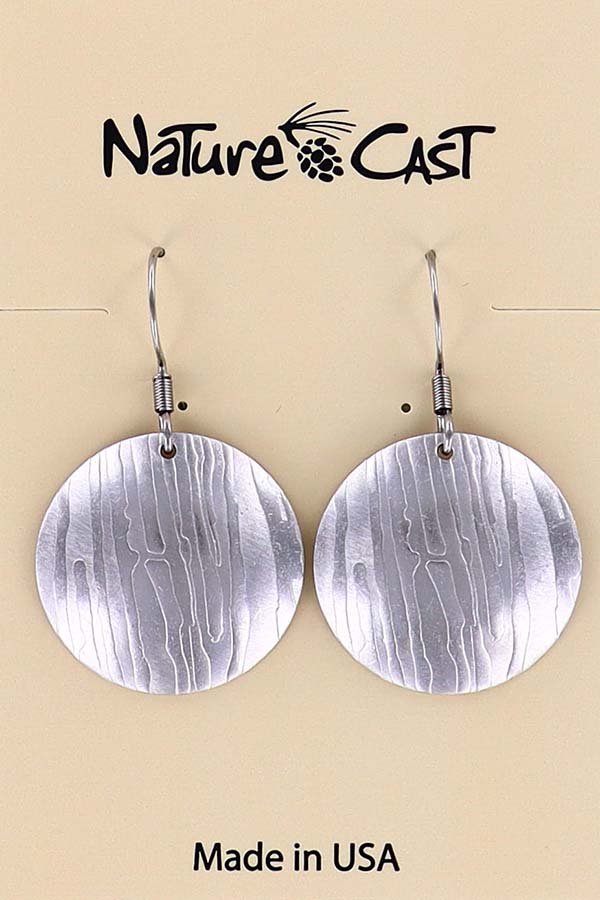 21024 Earring dangle wood grain disc MAIN
