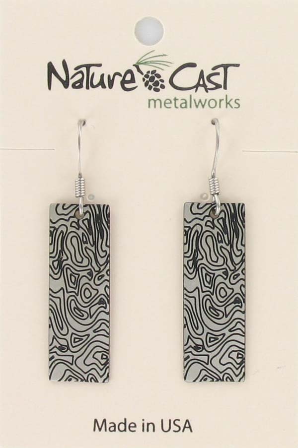 Earring dangle topographical map LARGE