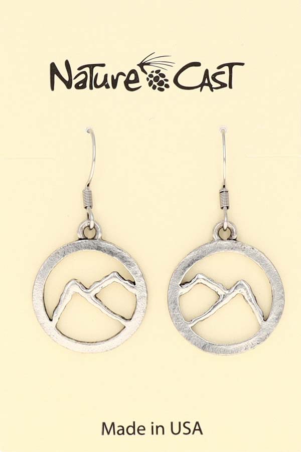 21030 Earring dangle cutout mountains in circle THUMBNAIL
