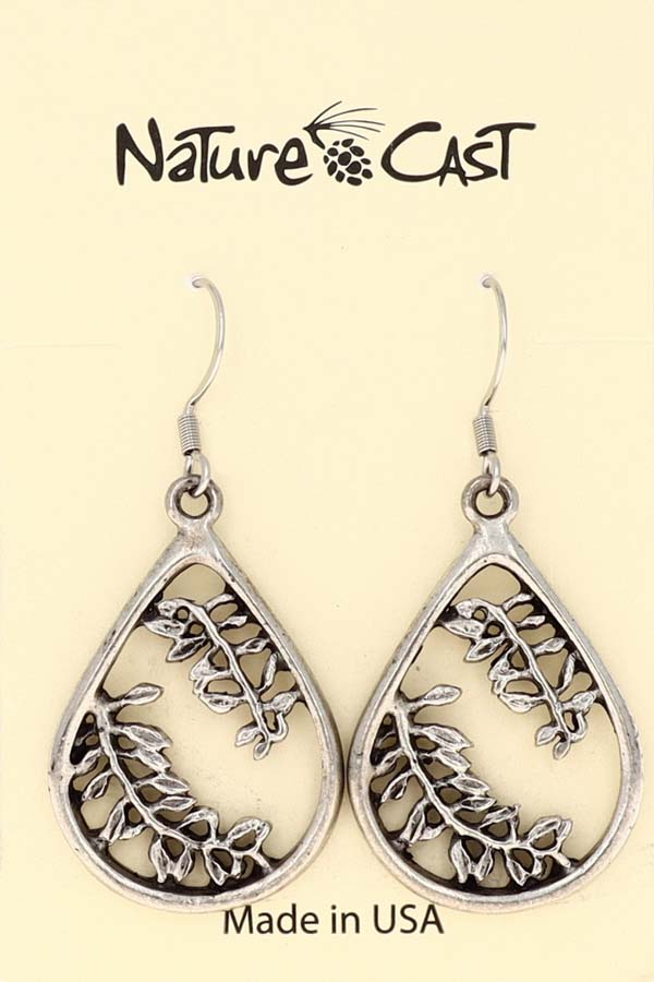 21032 Earring dangle leaves in teardrop THUMBNAIL