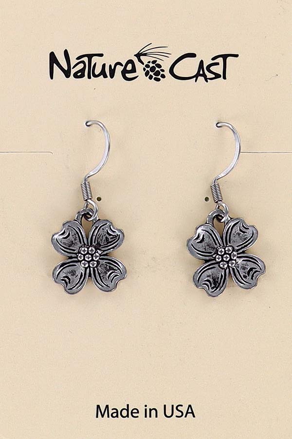 21038 Earring dangle dogwood flower MAIN