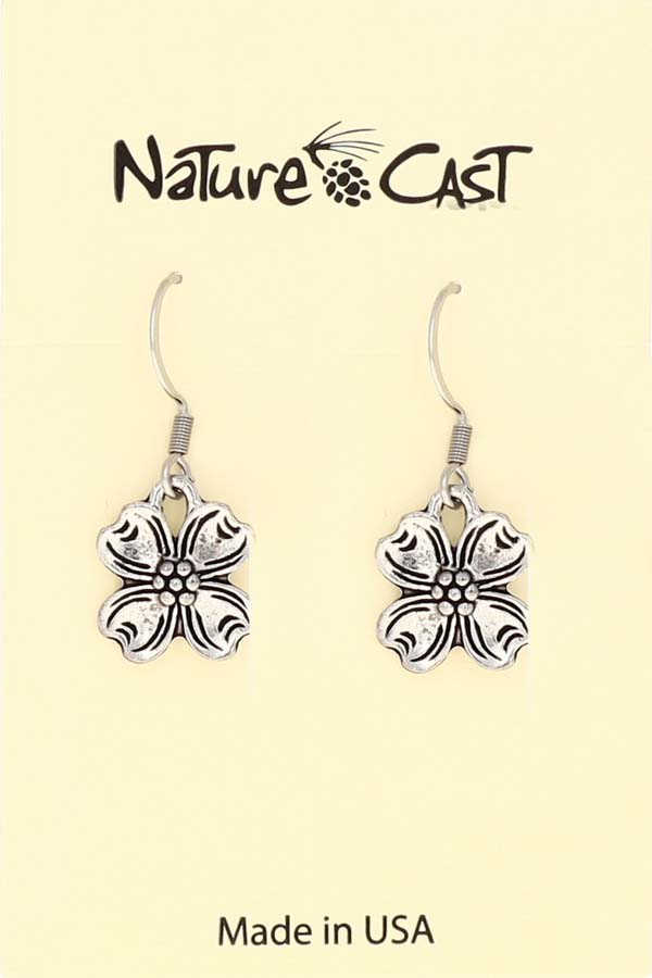 21038 Earring dangle dogwood flower LARGE
