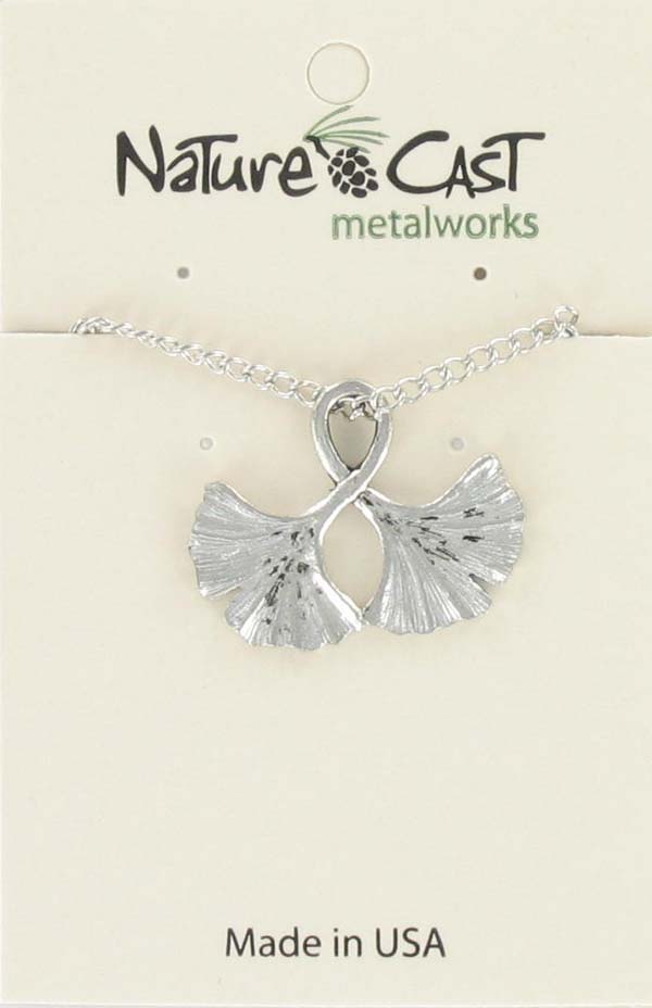 Pendant ginkgo leaf w/ 18" chain THUMBNAIL