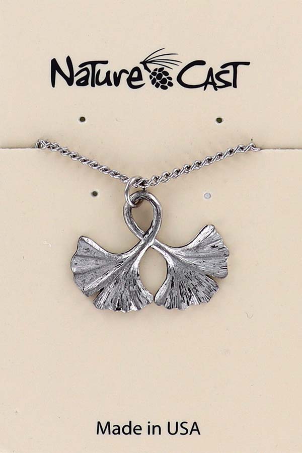 21039 Pendant ginkgo leaf w/ 18" chain LARGE