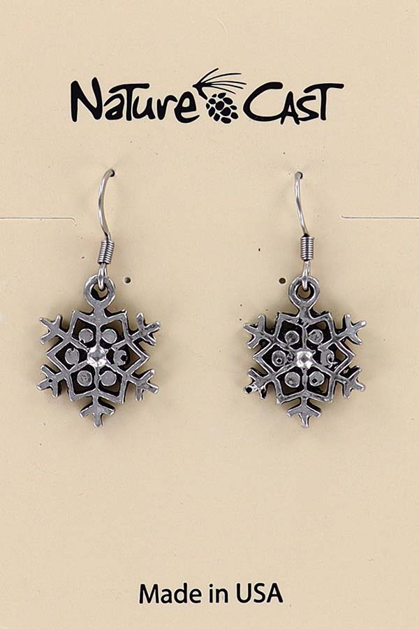 21068 Earring dangle small snowflake THUMBNAIL