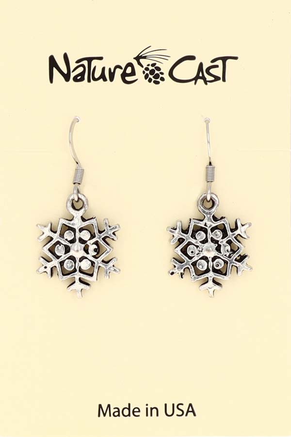 21068 Earring dangle small snowflake LARGE