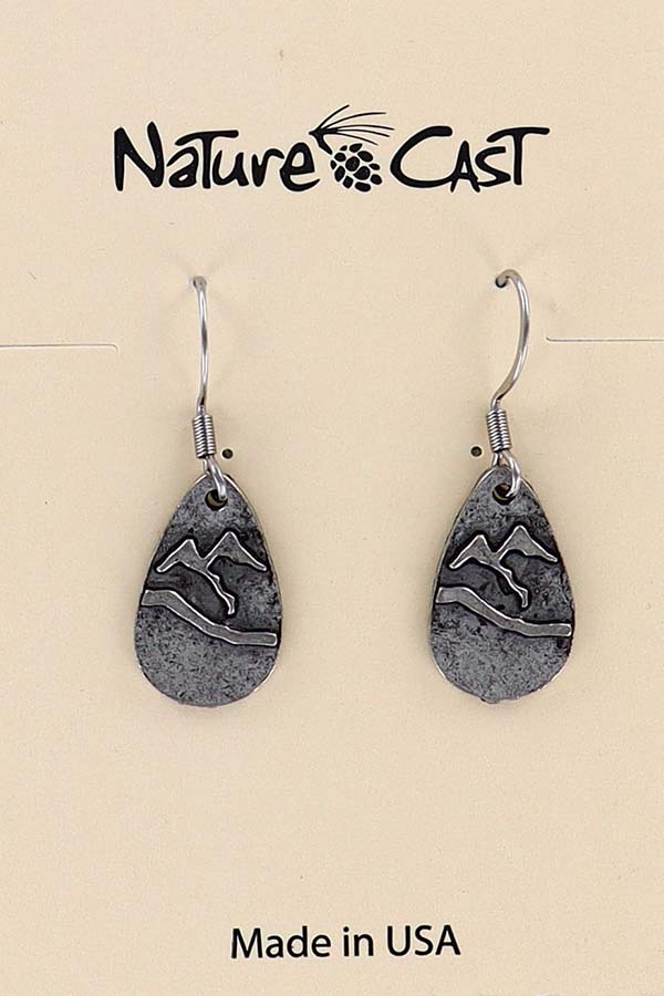 21070 Earring dangle teardrop mountain LARGE