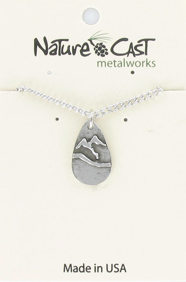 Pendant teardrop mountain w/ 18"chain THUMBNAIL