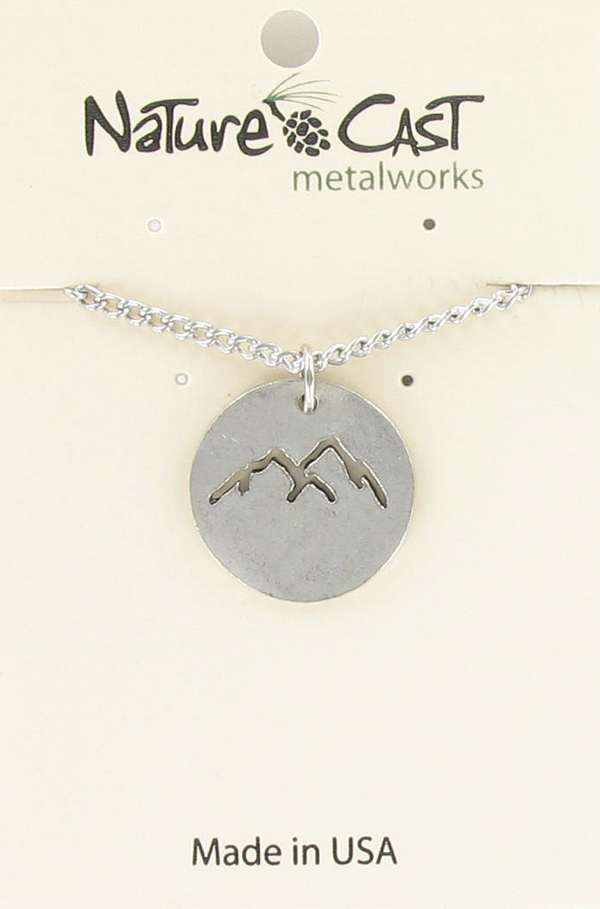 Pendant cutout mountain peaks w/ 18" chain THUMBNAIL