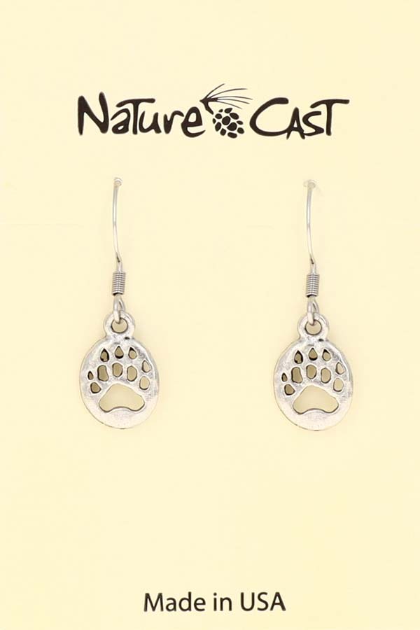 21087 Earring dangle small bear paw THUMBNAIL
