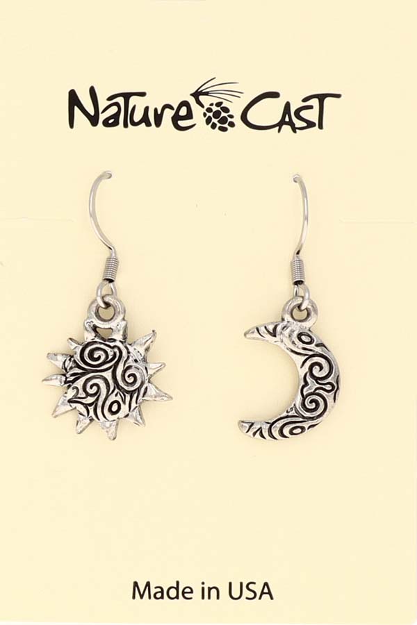 21093 Earring dangle swirl sun and moon LARGE