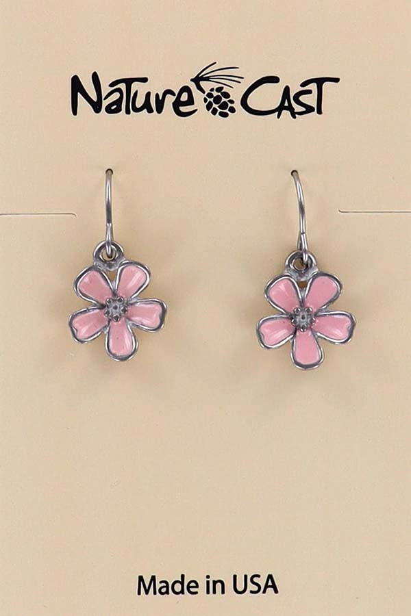 21100 Earring dangle enamel cherry blossom THUMBNAIL
