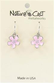 Earring dangle enamel cherry blossom THUMBNAIL