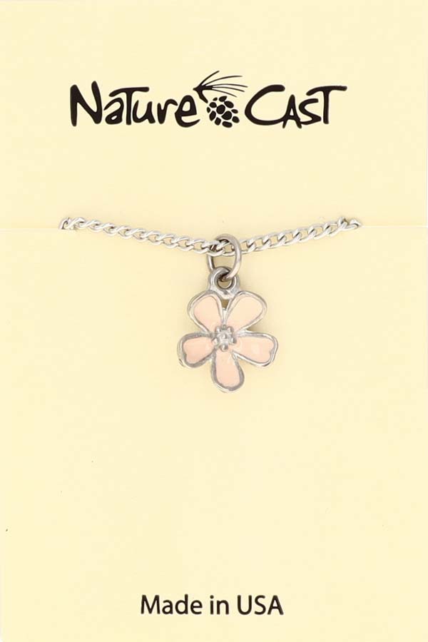 21101 Pendant enamel cherry blossom w/ 18" chain LARGE