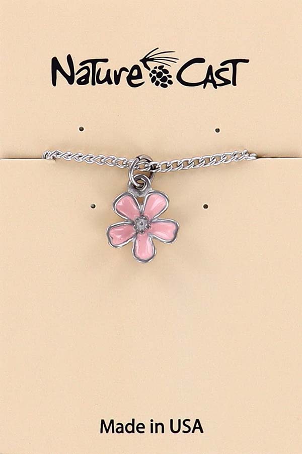 21101 Pendant enamel cherry blossom w/ 18" chain LARGE