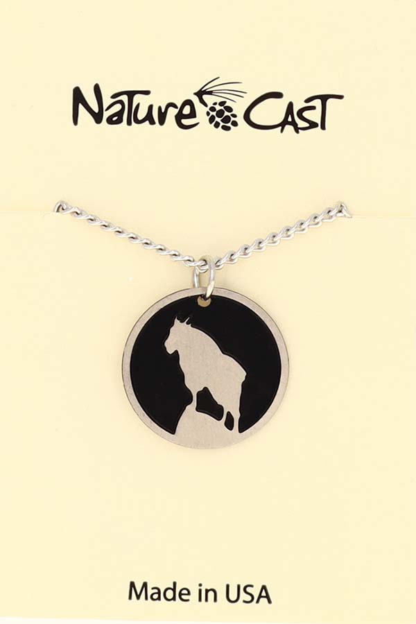 21106 Pendant mountain goat w/ 18" chain LARGE