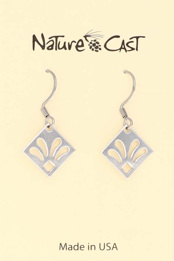 21110 Earring dangle diamond shape with cut outs LARGE