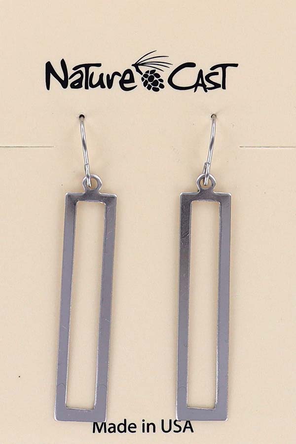 21112 Earring dangle long open rectangle LARGE