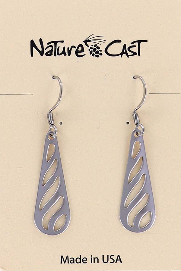 21113 Earring dangle long teardrop with cut outs THUMBNAIL