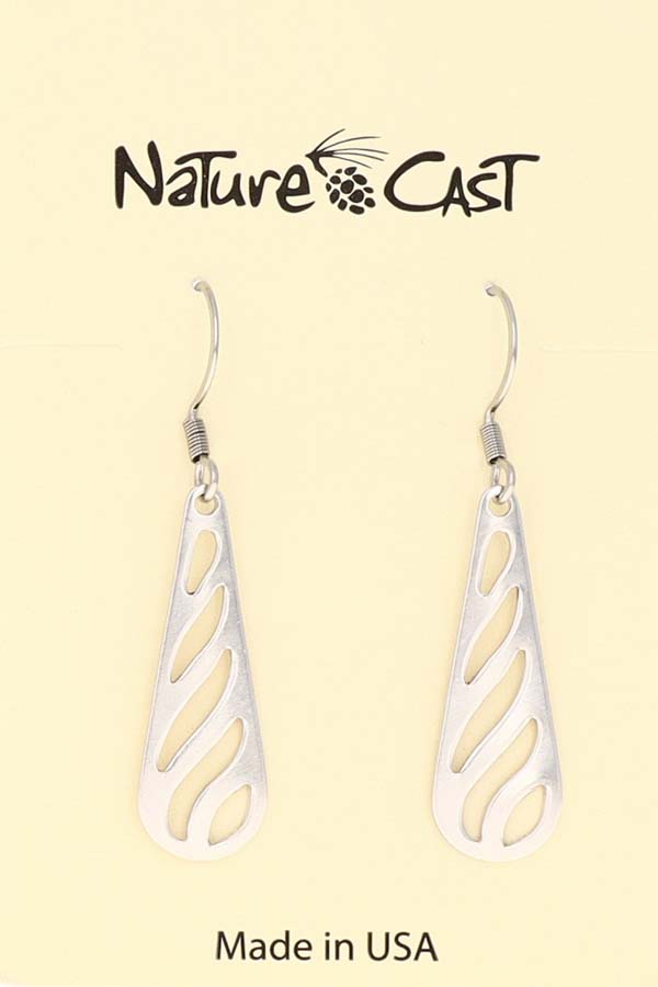 21113 Earring dangle long teardrop with cut outs THUMBNAIL