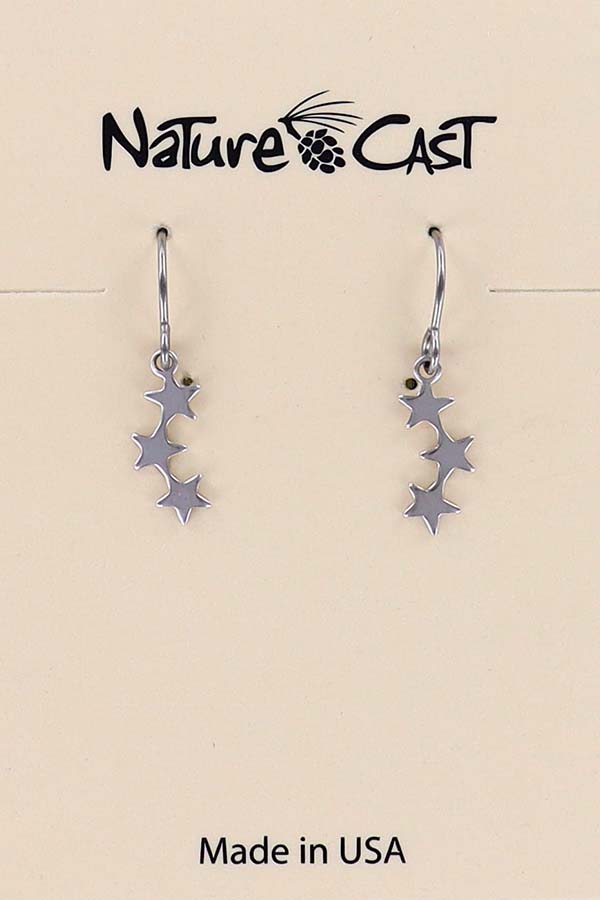21115 Earring dangle delicate star trio LARGE