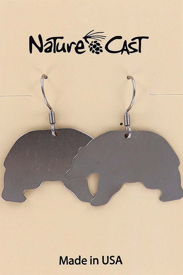 21116 Earring dangle black bear LARGE