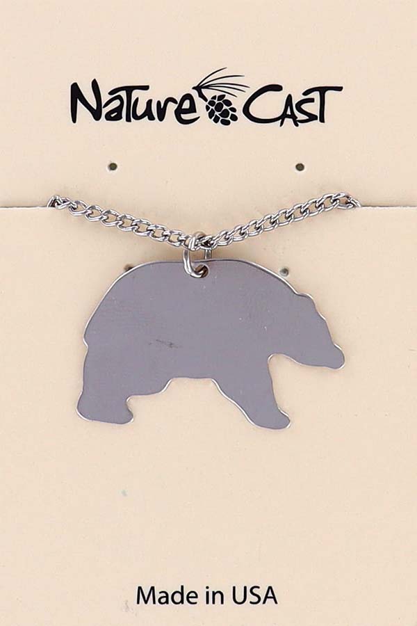 21117 Pendant black bear w / 18" chain LARGE