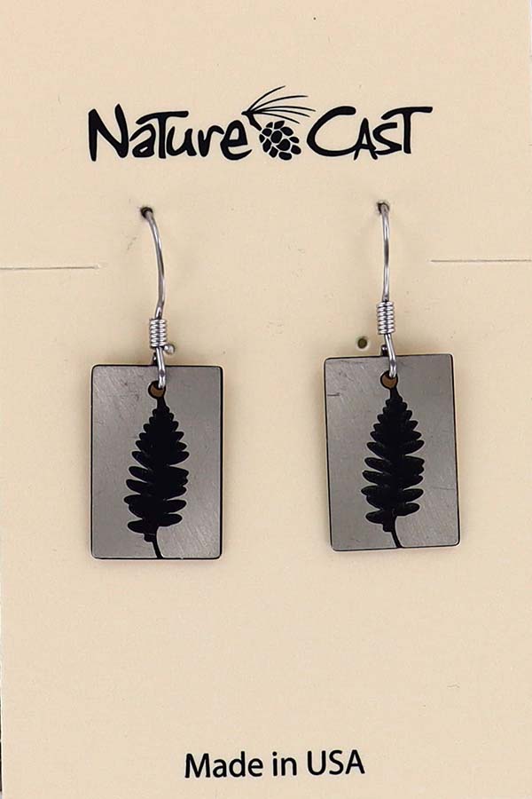 21119 Earring dangle fern LARGE