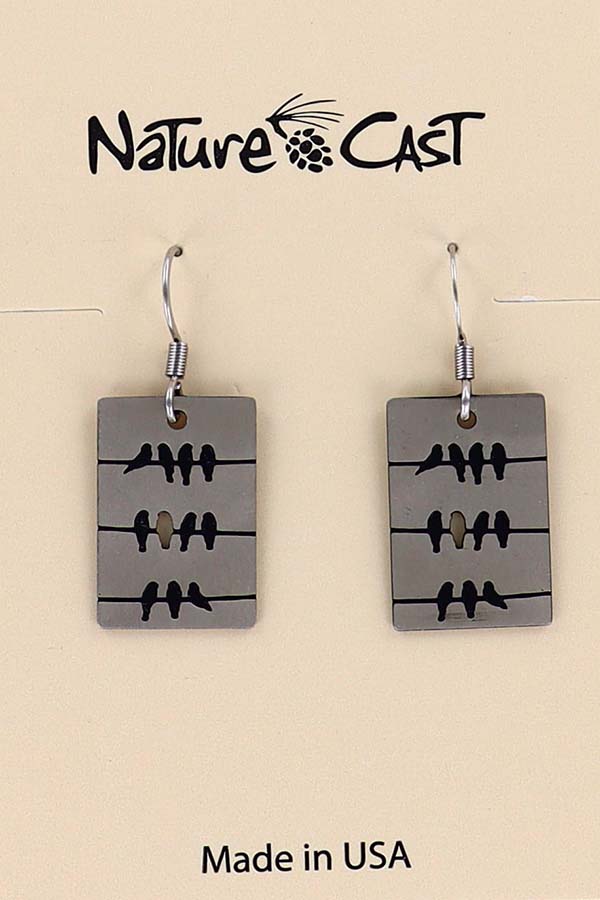 21121 Earring dangle birds on wire MAIN
