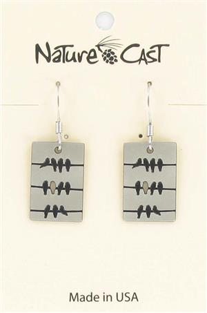 Earring dangle birds on wire LARGE